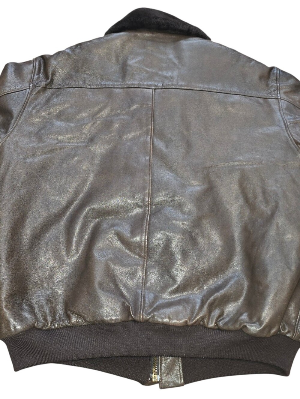 Vintage 80s L.L. Bean Genuin Cowhide Leather Bomber - Picture 7 of 11